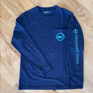 Vineyard Vines Navy Blue Long Sleeve Pocket Shirt (S)